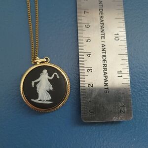 Elegant Black Wedgwood Pendant Necklace
